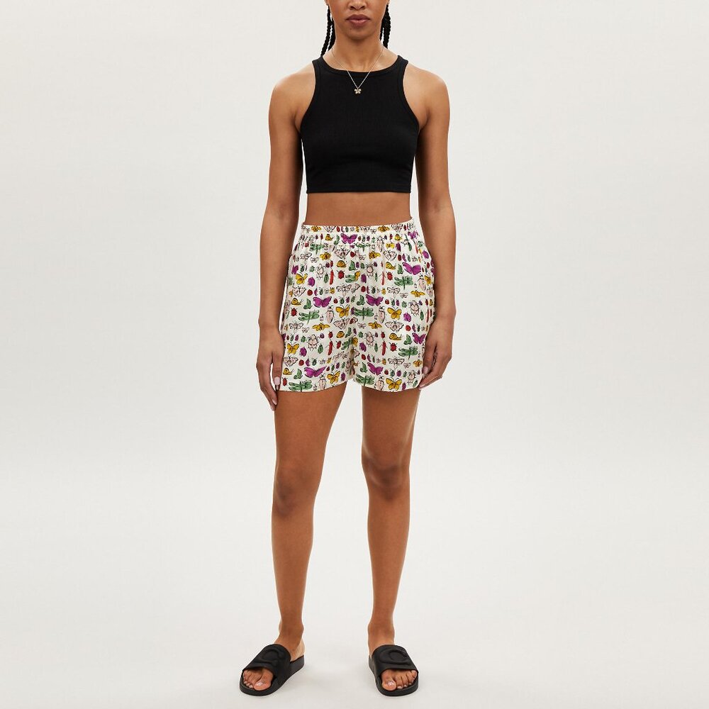 Bug Print Silk Shorts - Picture 3 of 3